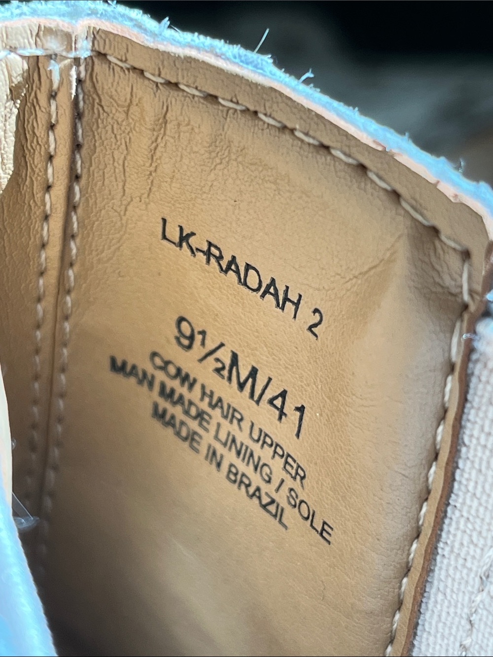 🧋 Lucky Brand Radah Blanche Cowhide Hair On Hide Western Ankle Boots 9.5 - Picture 8 of 9